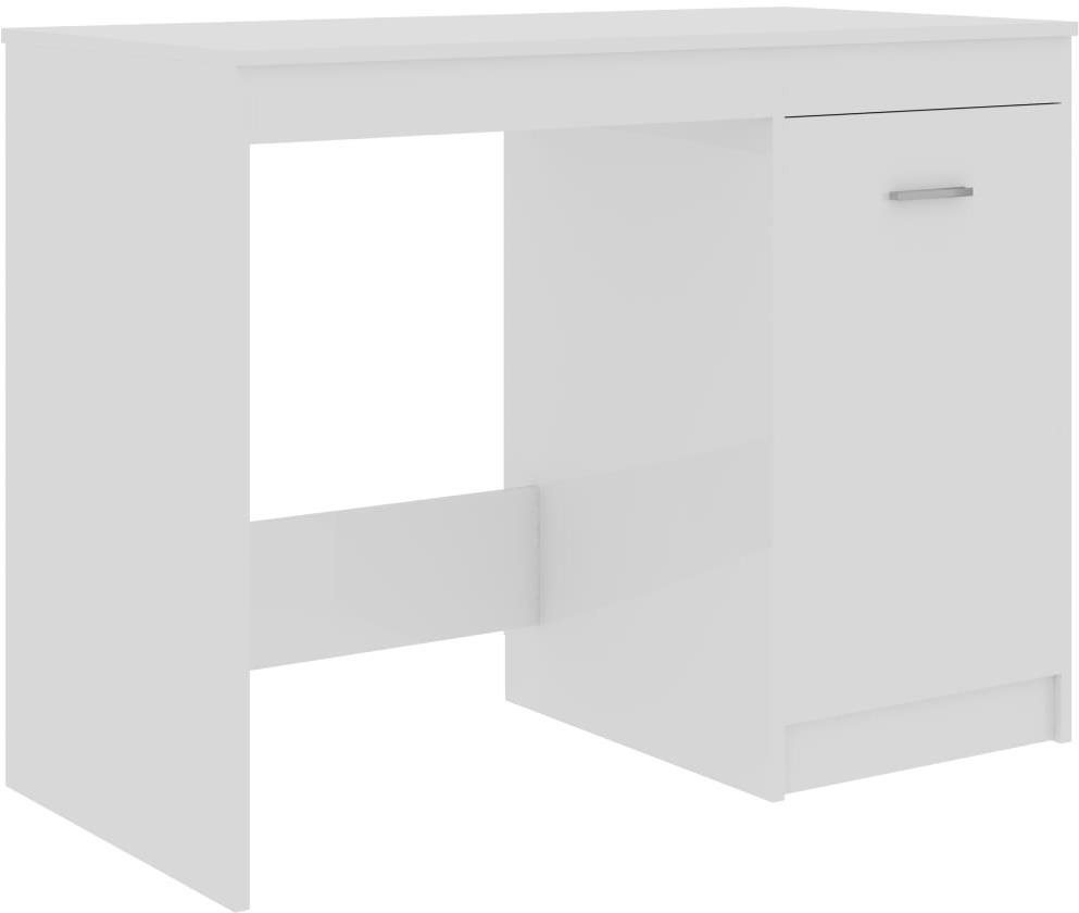 Písací stôl biely s vysokým leskom 100 x 50 x 76 cm drevotrieska Stôl