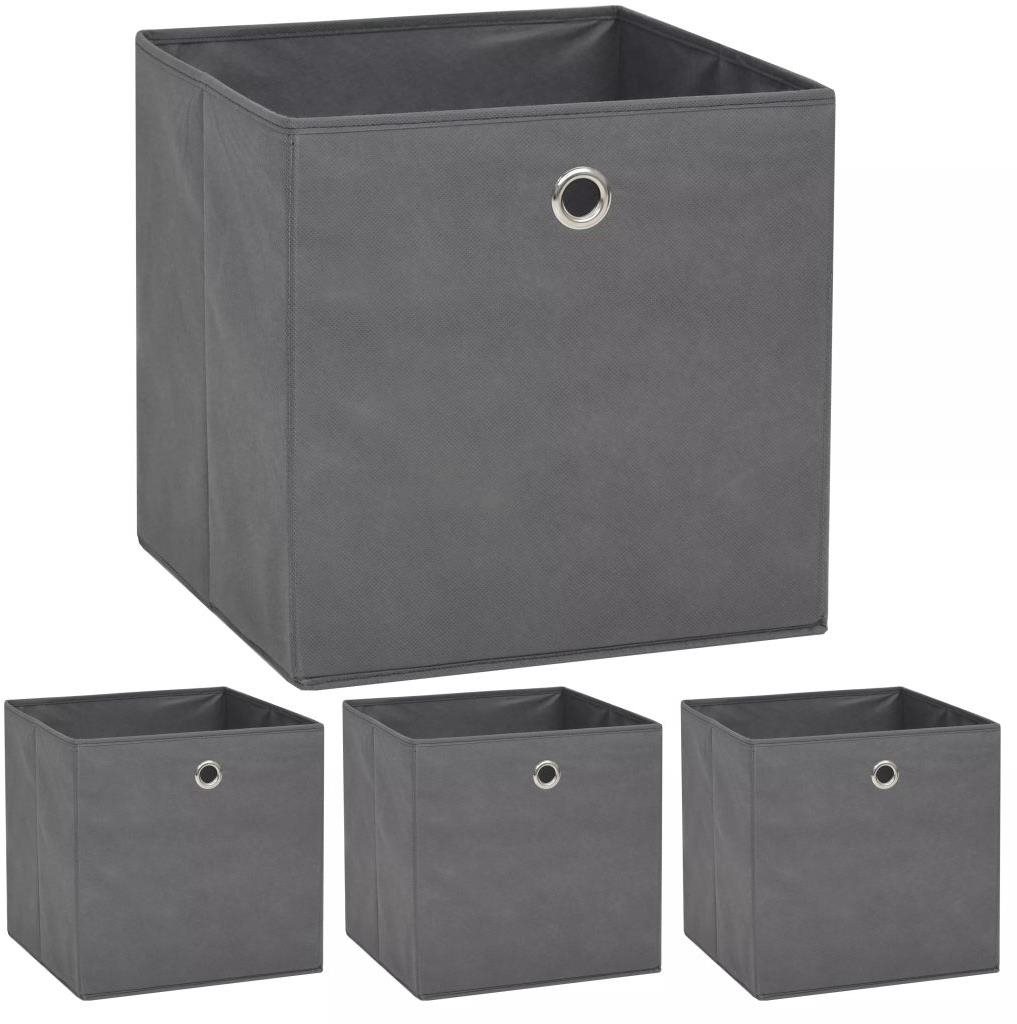 Úložné boxy 4 ks netkaná textília 32 × 32 × 32 cm sivé Úložný box