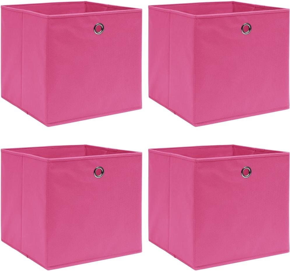 Úložné boxy 4 ks ružové 32 × 32 × 32 cm textil Úložný box