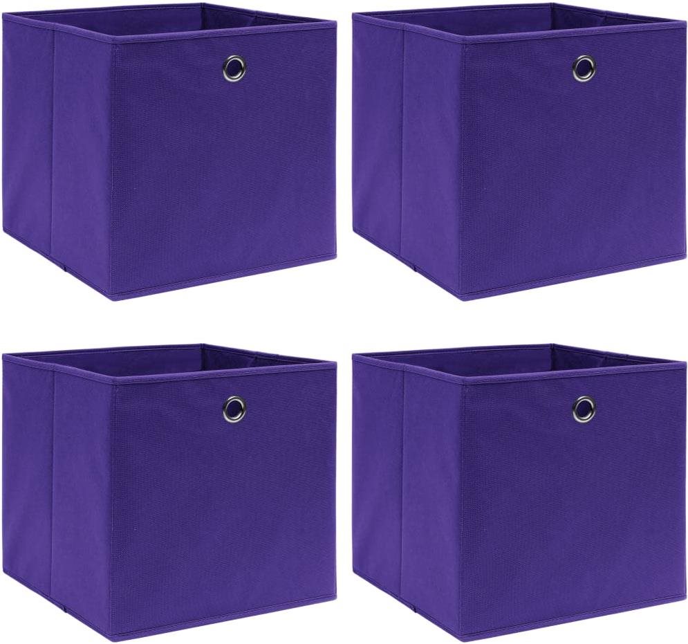Úložné boxy 4 ks fialové 32 × 32 × 32 cm textil Úložný box