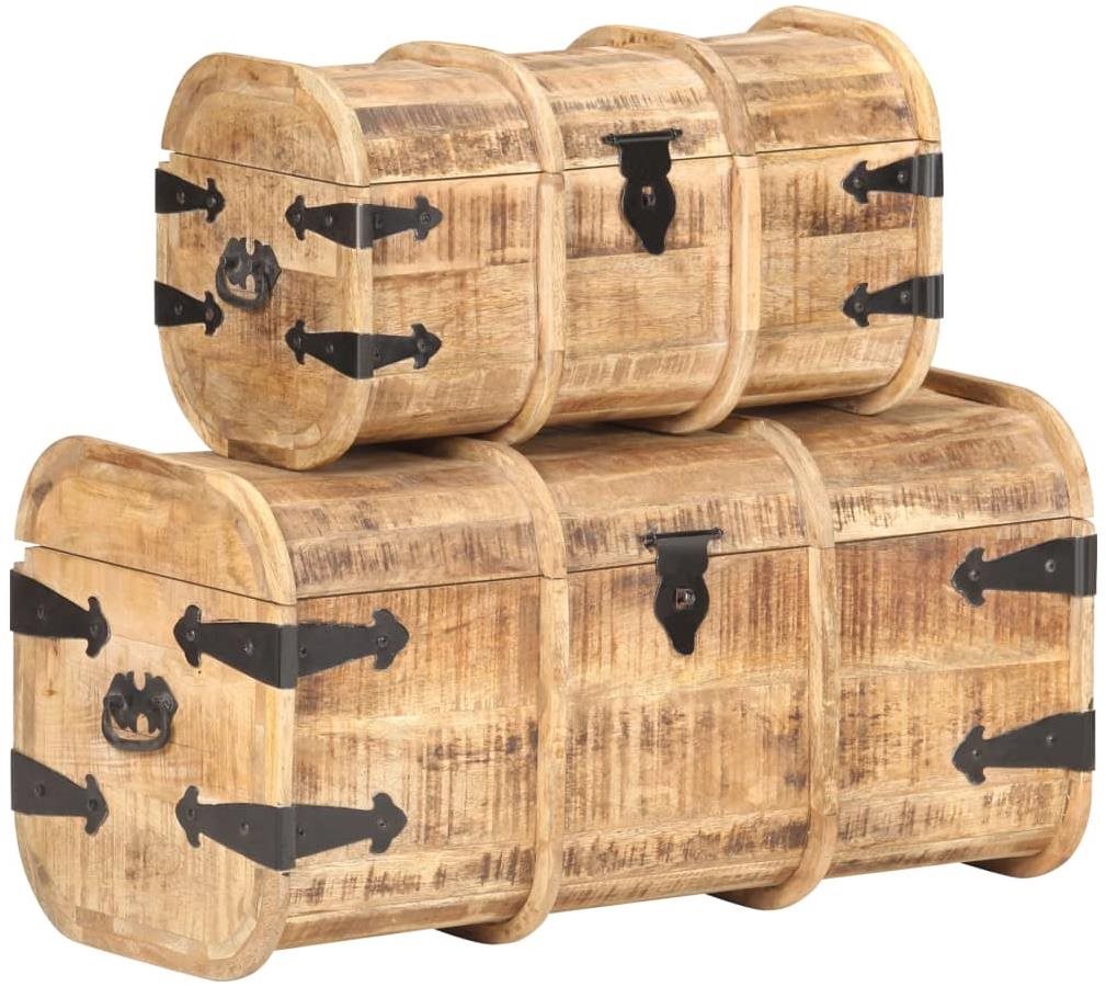 Úložné truhly 2 ks masívne mangovníkové drevo Úložný box