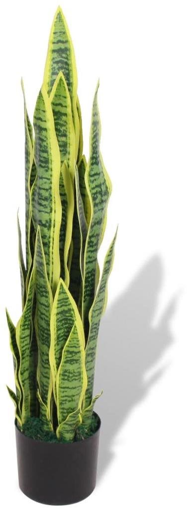 Umelá rastlina sansevieria s kvetináčom 90 cm zelená Umelý kvet