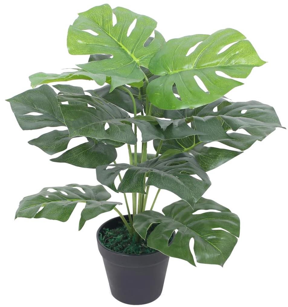 Umelá rastlina monstera s kvetináčom 45 cm zelená Umelý kvet