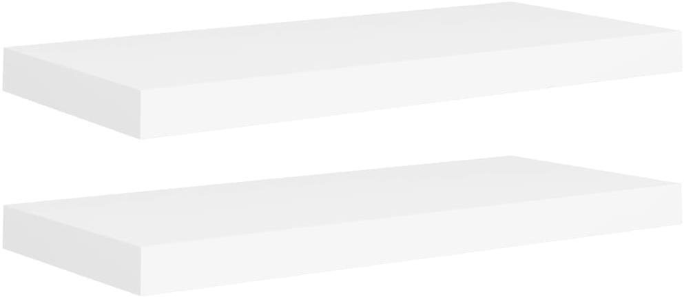 Shumee plávajúce nástenné 2 ks biele 60×23,5×3,8 cm MDF, 323812...
