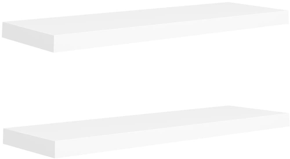 Shumee plávajúce nástenné 2 ks biele 80×23,5×3,8 cm MDF, 323815...