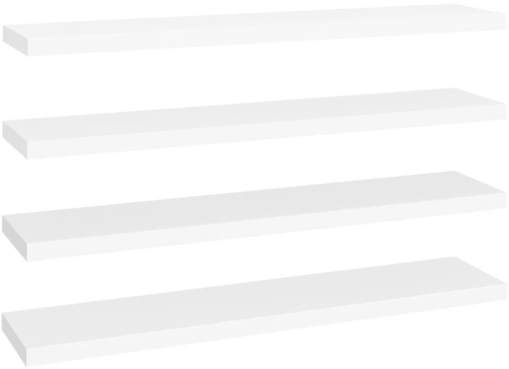 Shumee, plávajúce nástenné, 4 ks biele 120×23,5×3,8 cm MDF, 323822...