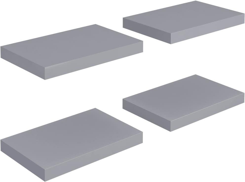 Shumee plávajúce nástenné 4 ks sivé 40×23×3,8 cm MDF, 323849 Polica
