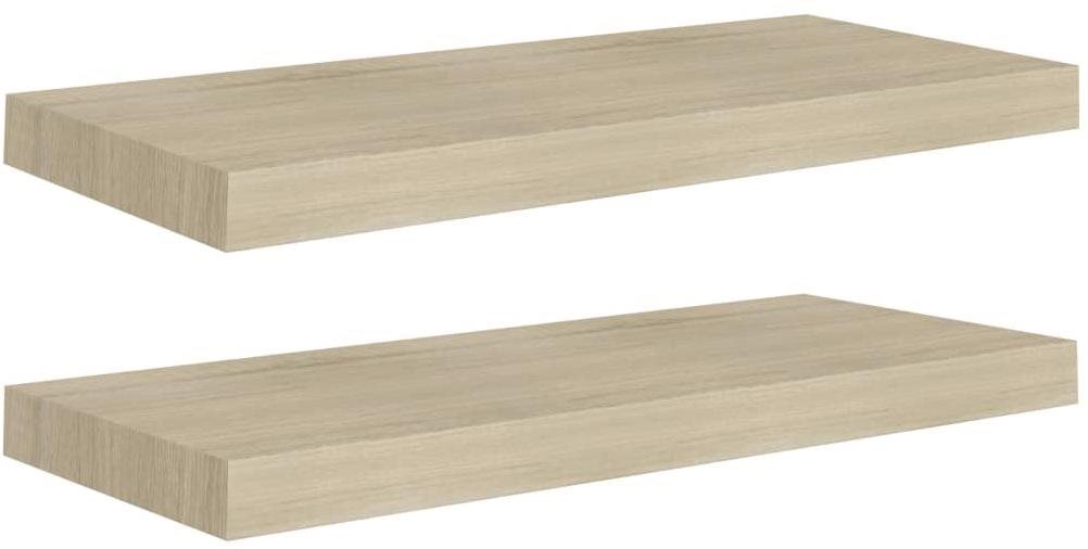 Shumee plávajúce nástenné 2 ks dubové 60×23,5×3,8 cm MDF, 323875...