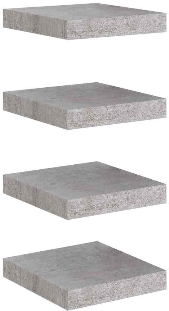 Shumee plávajúce nástenné 4 ks betónovo sivé 23 × 23,5 × 3,8 cm...