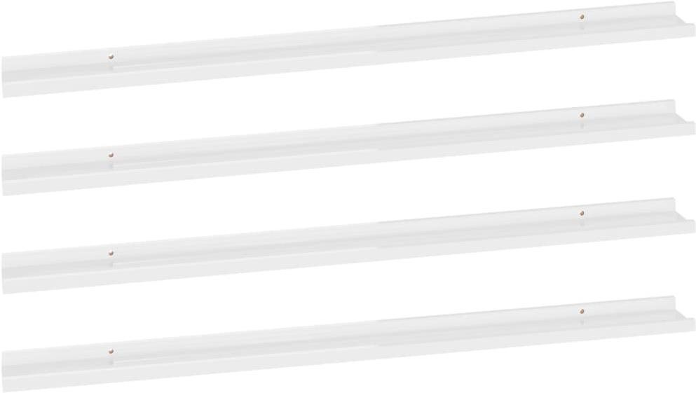 Shumee - Nástenné, 4 ks, vysoký lesk, biele, 115 × 9 × 3 cm, 326657...