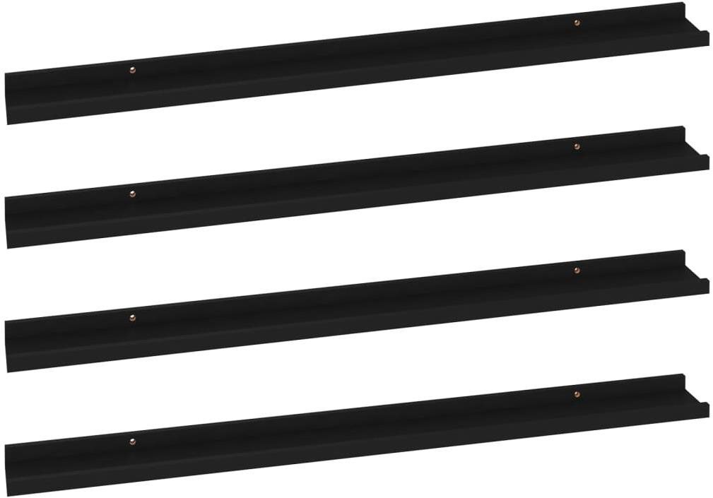Shumee - Nástenné, 4 ks, čierne, 100 × 9 × 3 cm 326670 Polica