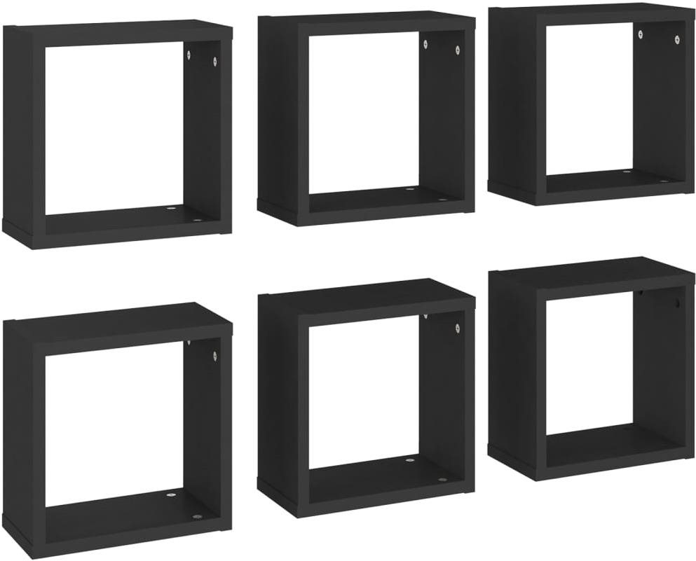 Shumee - Nástenné kocky 6 ks čierne 30×15×30 cm, 807003 Polica