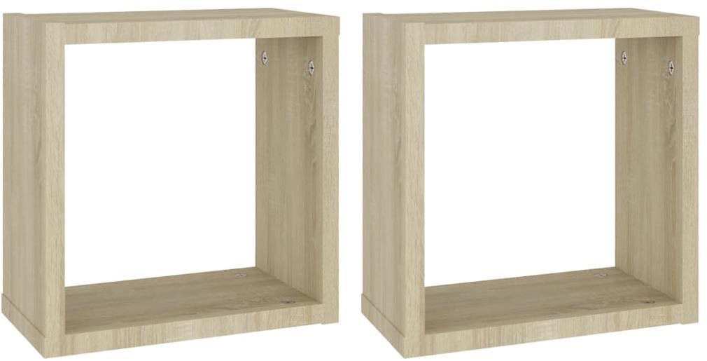 Shumee Nástenné kocky 2 ks dub sonoma 30 × 15 × 30 cm, 807007 Polica