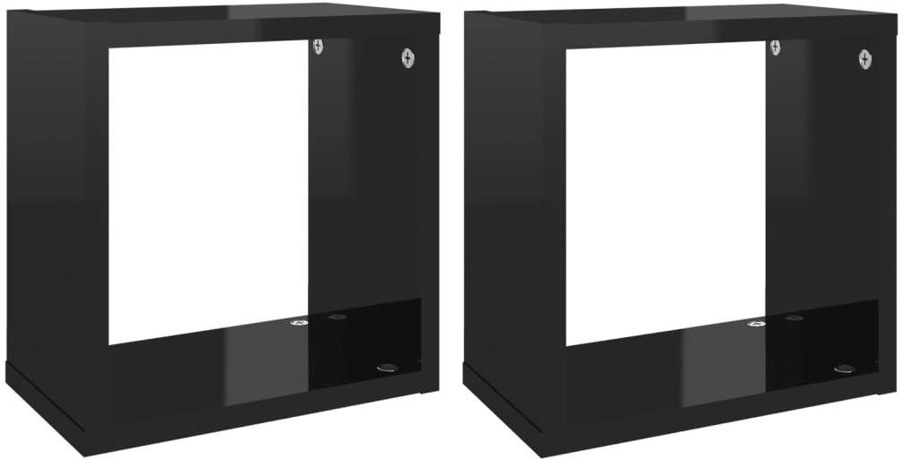 Shumee - Nástenné kocky 2 ks čierne lesklé 26×15×26 cm...