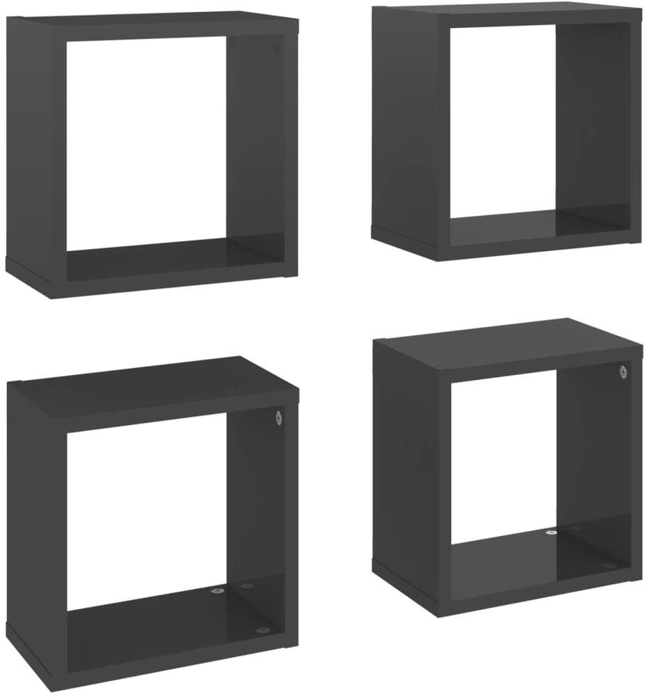 Shumee - Nástenné kocky 4 ks sivé s vysokým leskom 26×15×26 cm,...