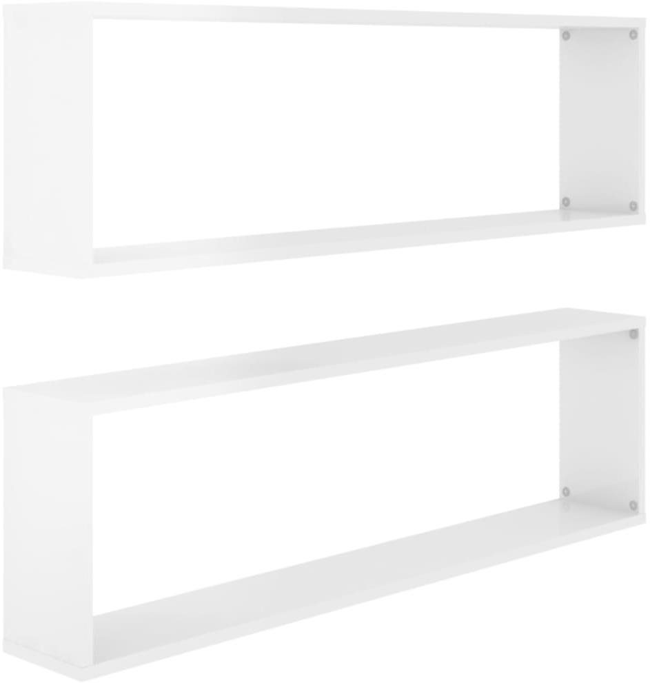 Shumee - Nástenné kocky 2 ks biele lesklé 100×15×30 cm...