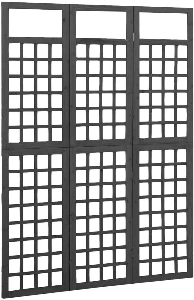 Shumee 3-dielna deliaca stena/treláž masívna jedľa čierna 121 × 180...