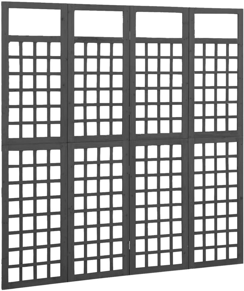 Shumee 4-dielna deliaca stena/treláž masívna jedľa čierna 161 × 180...