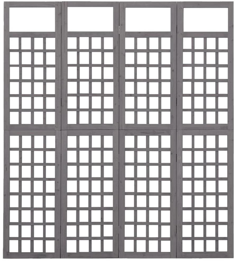 Shumee 4-dielna treláž masívne jedľové drevo sivé 161 × 180 cm,...