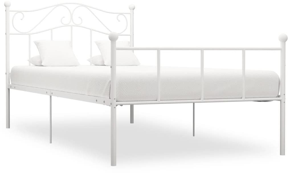 Rám postele biely kov 90 × 200 cm Posteľ