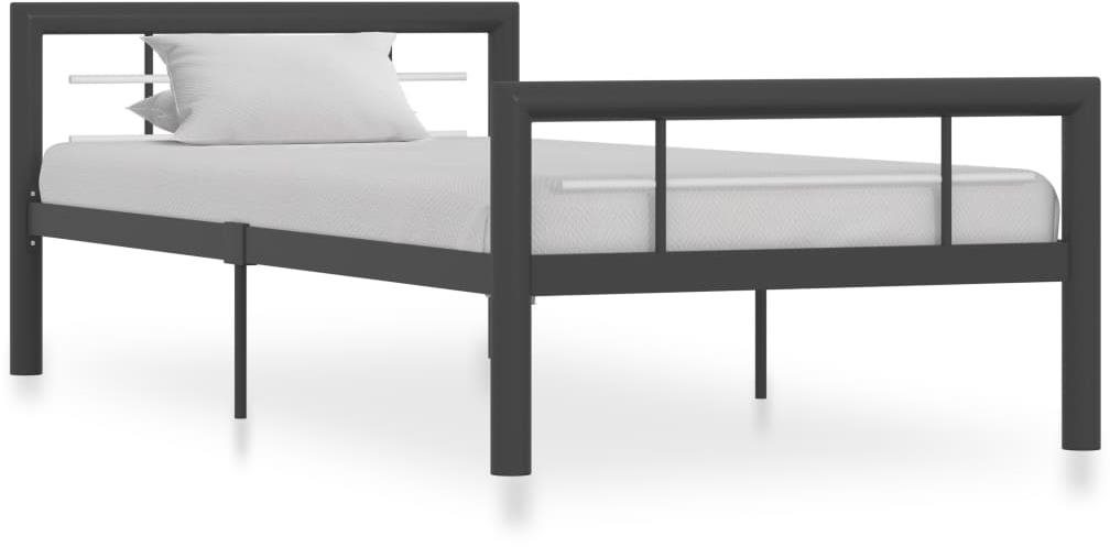 Rám postele sivobiely kov 90 × 200 cm Posteľ