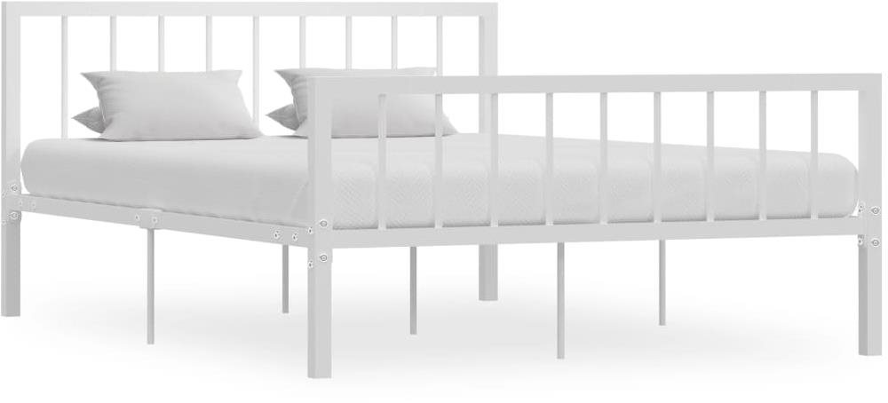 Rám postele biely kov 140 × 200 cm Posteľ
