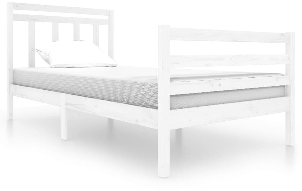 Rám postele biely masívne drevo 100 × 200 cm, 3100645 Posteľ