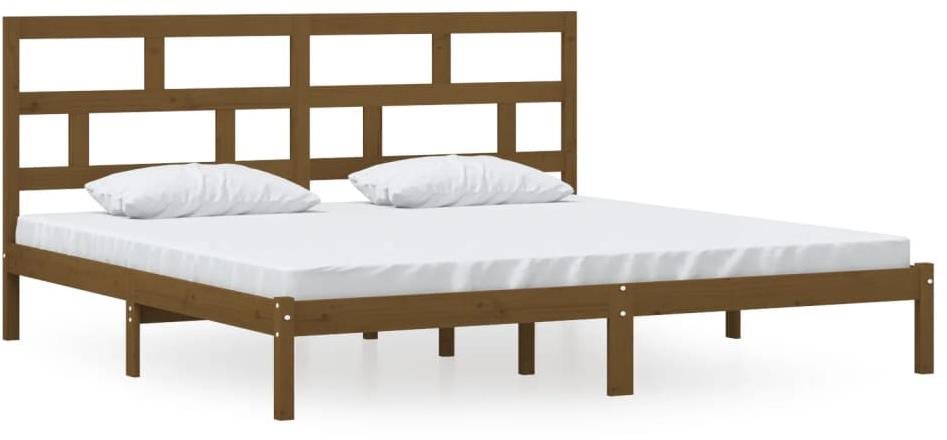 Rám postele medovo hnedý masívna borovica 200 × 200 cm, 3101241...