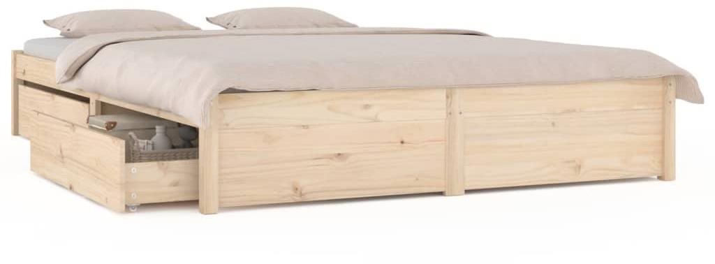 Rám postele so zásuvkami 200 × 200 cm, 3103533 Posteľ