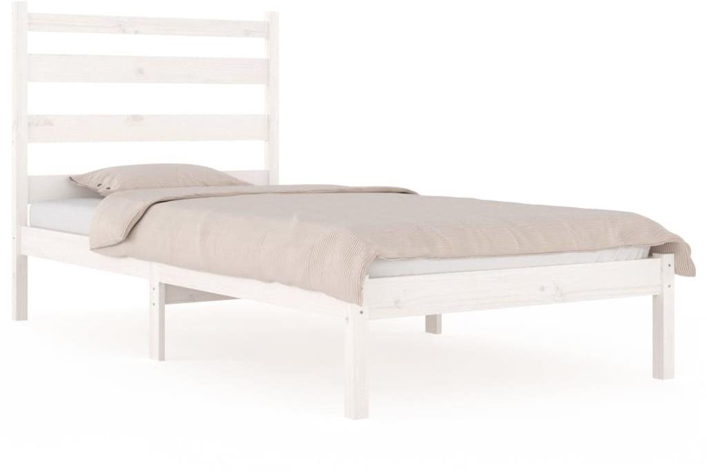 Rám postele biely masívna borovica 90 × 200 cm, 3103634 Posteľ