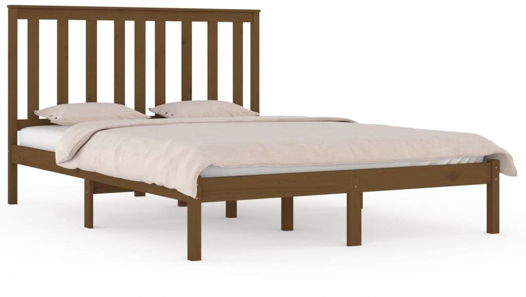 Rám postele medovo hnedý masívna borovica 200 × 200 cm, 3103866...
