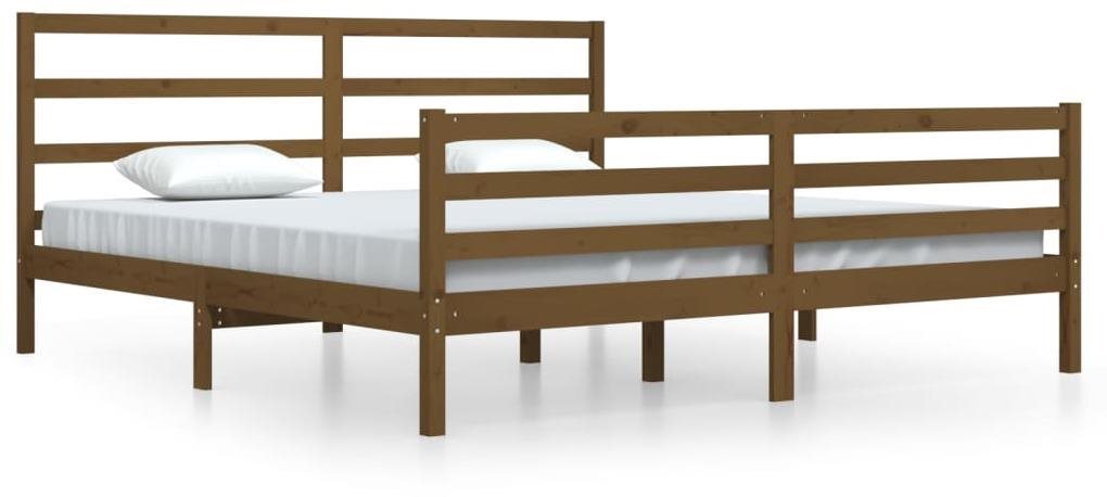 Rám postele medovo hnedý masívna borovica 200 × 200 cm, 3105029...