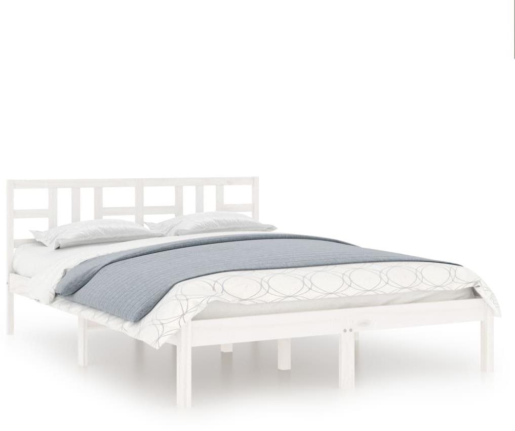 Rám postele biely masívne drevo 120 × 200 cm, 3105401 Posteľ