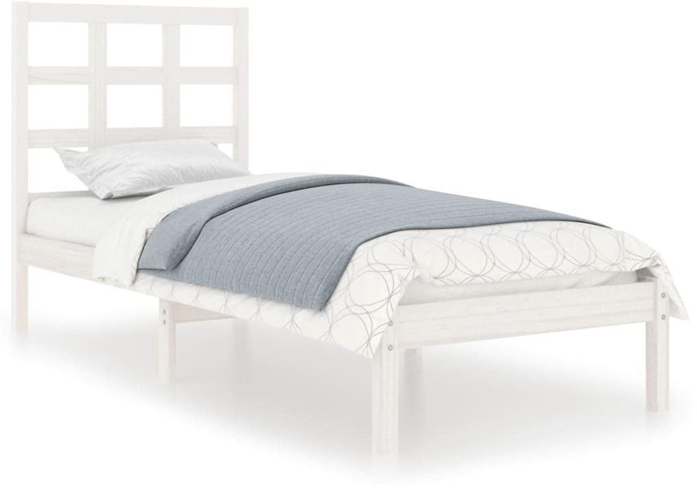 Rám postele biely masívne drevo 90 × 200 cm, 3105456 Posteľ