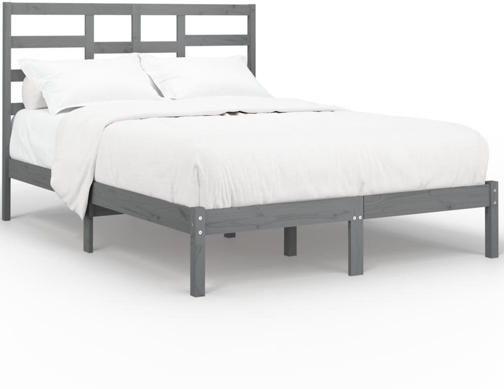 Rám postele sivý masívne drevo 120 × 200 cm, 3105792 Posteľ