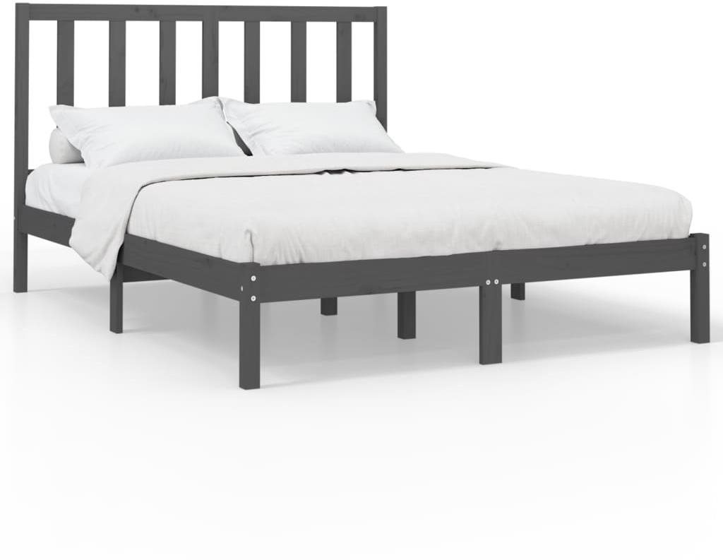 Rám postele sivý masívne drevo 120 × 200 cm, 3106765 Posteľ