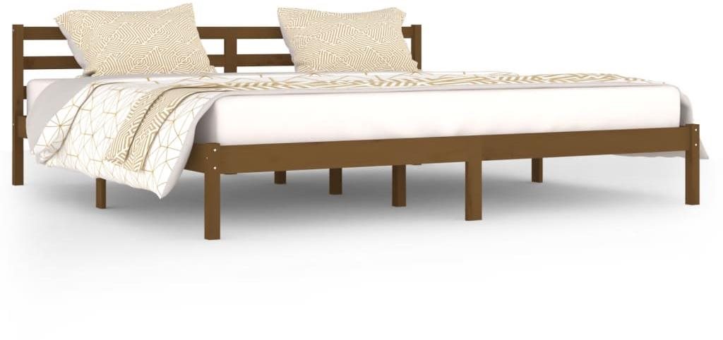 Rám postele masívna borovica 200 × 200 cm medovo hnedý, 810453 Posteľ