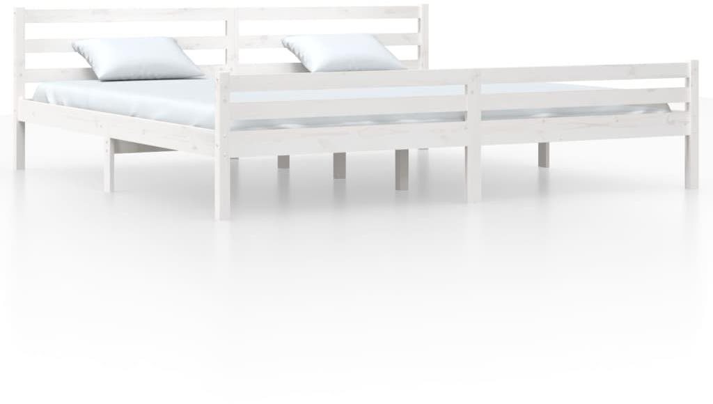 Rám postele biely masívne drevo 200 × 200 cm, 814840 Posteľ