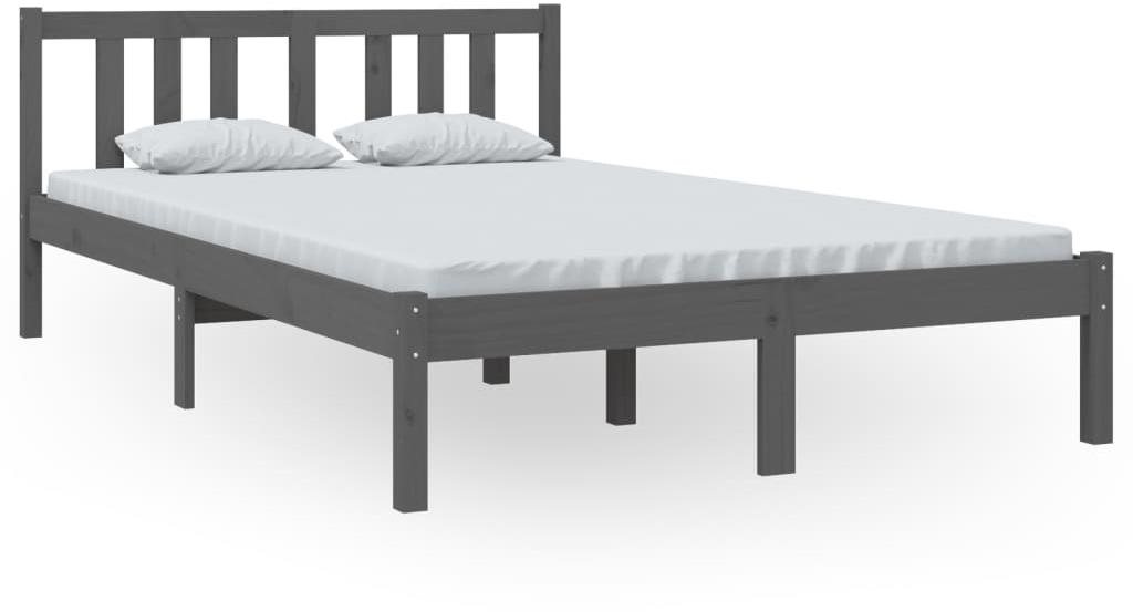 Rám postele sivý masívne drevo 120 × 200 cm, 814881 Posteľ