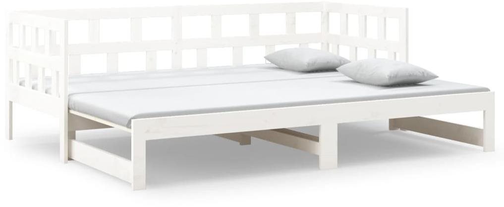 Výsuvná posteľ biela masívna borovica 2× (90 × 190) cm , 820233 Rám...