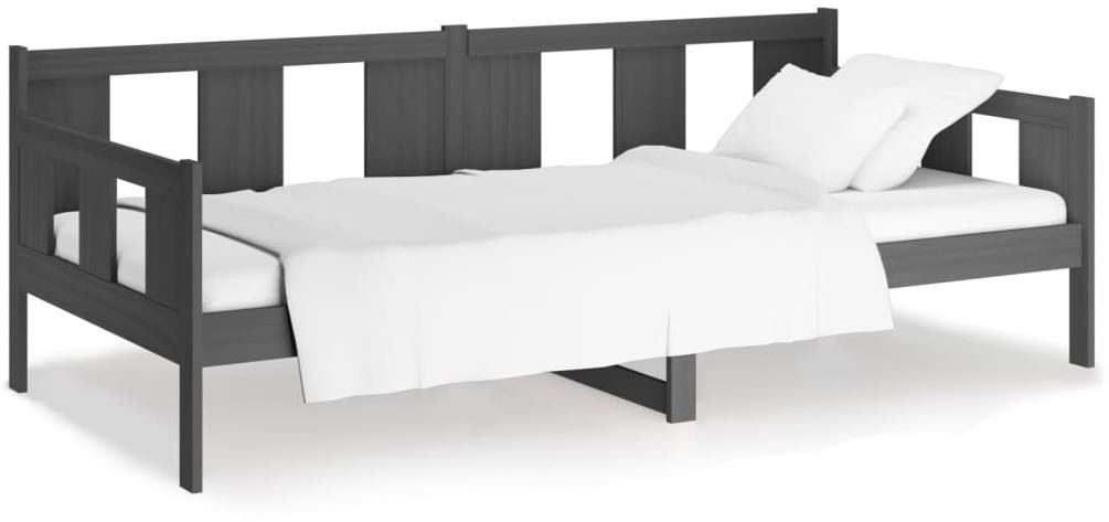 Váľanda sivá masívne borové drevo 90 × 200 cm, 820269 Posteľ
