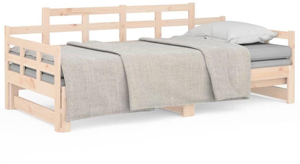 Výsuvná posteľ masívna borovica 2× (90 × 200) cm, 820342 Posteľ