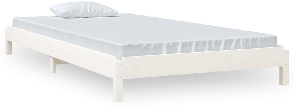 Stohovateľná posteľ biela 90 × 200 cm masívna borovica, 820393 Posteľ