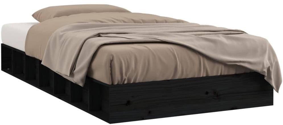 Rám postele čierny 90 × 200 cm masívne drevo, 820695 Posteľ