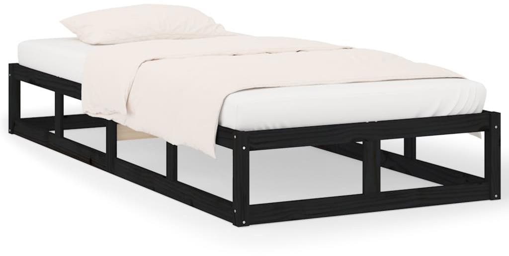 Rám postele čierny 100 × 200 cm masívne drevo, 820790 Posteľ
