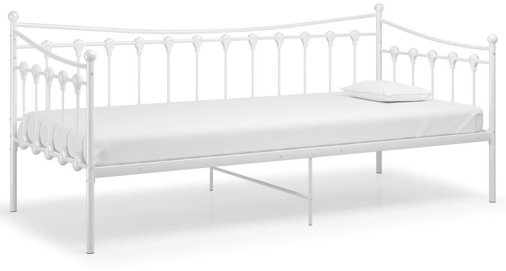 Shumee, biely kovový, 90 × 200 cm, 324756 Posteľ