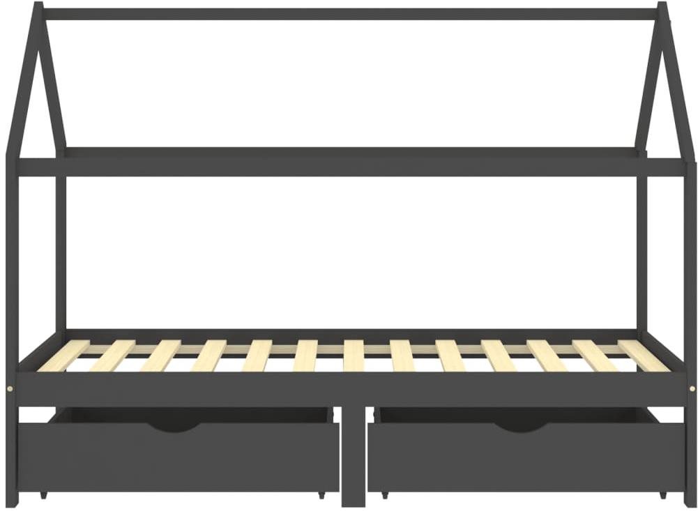 Shumee detský so zásuvkami tmavo sivý borovica 90 × 200 cm, 322144...