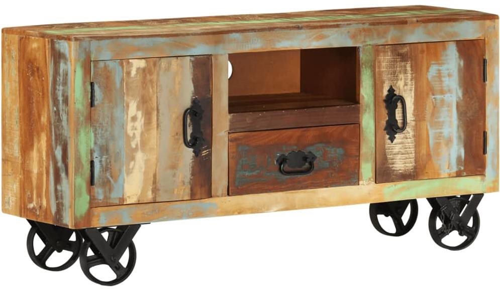 SHUMEE 110 × 30 × 53 cm masívne recyklované drevo TV stolík