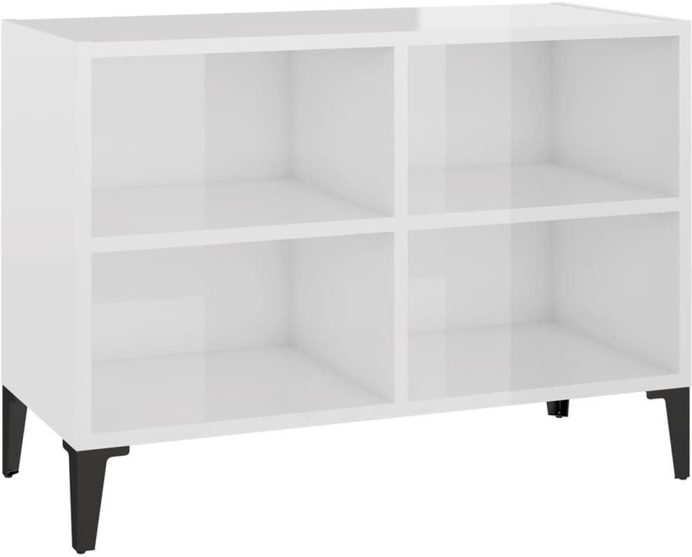 SHUMEE s kovovými nohami biely s vysokým leskom 69,5 × 30 × 50 cm...