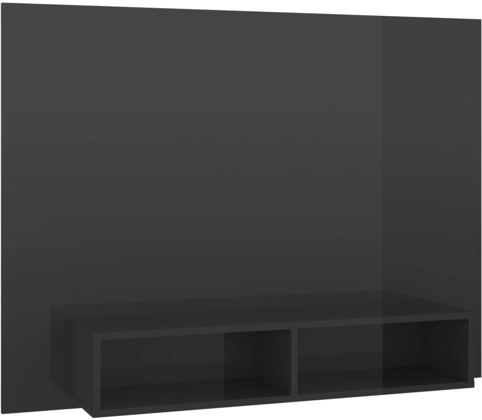 SHUMEE nástenná sivá, vysoký lesk 120 × 23,5 × 90 cm Obývacia stena